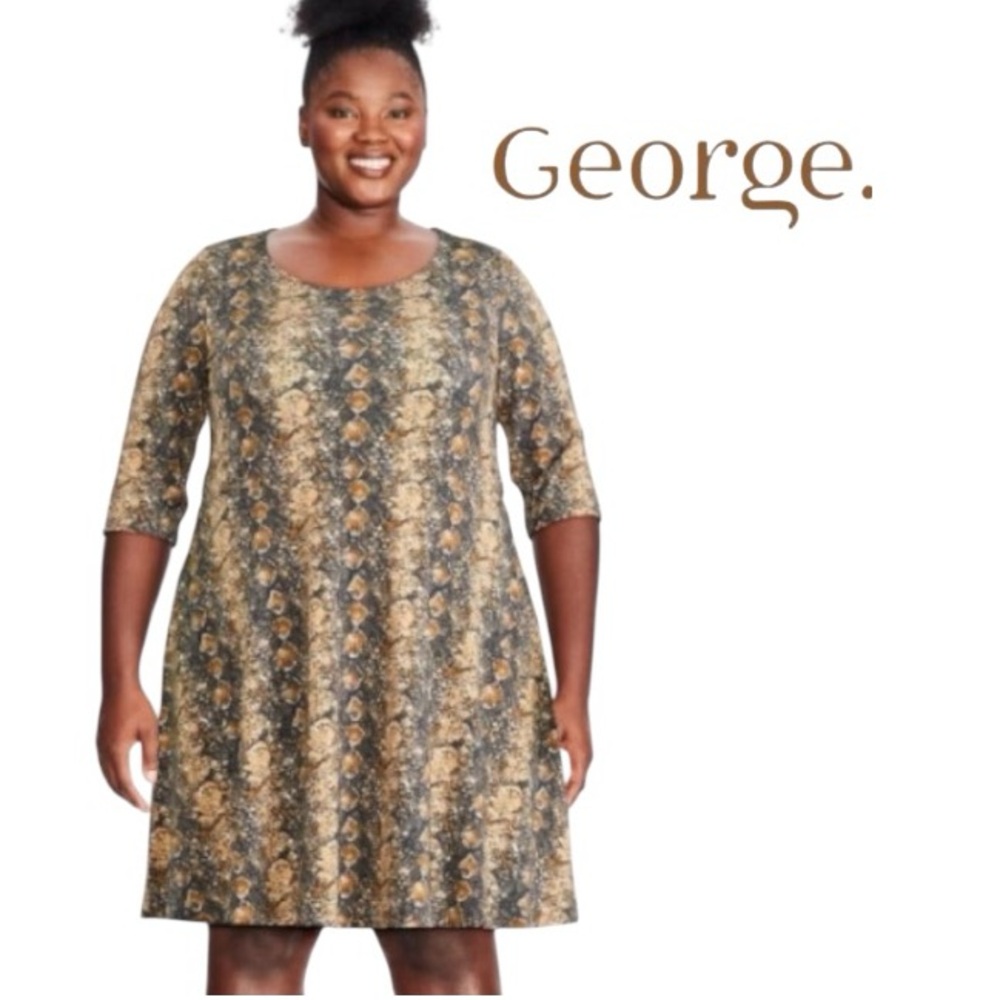 2X George NWT Plus Print Skater Style Dress